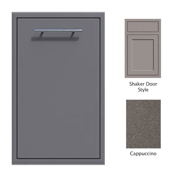 Canyon Series Shaker Style 18"w by 29"h Trash Pullout Drawer Enclosure (Bin Included) In Cappuccino - CAN001-F04-Shaker-Cappuccino