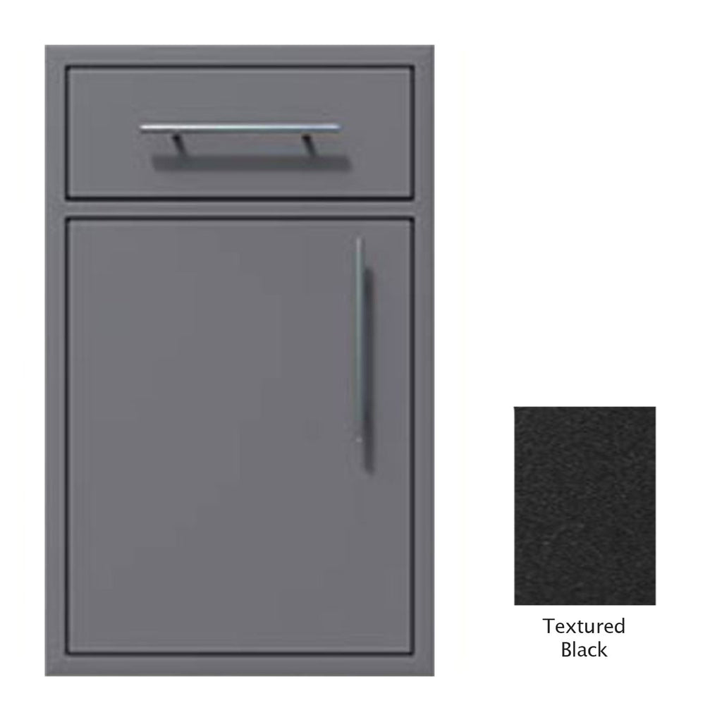 Canyon Series 18"w by 29"h Single Door, Drawer Enclosure w/ Adj. Shelf (Left Hinge) In Textured Black - CAN002-F01-LftHng-TexturedBlack