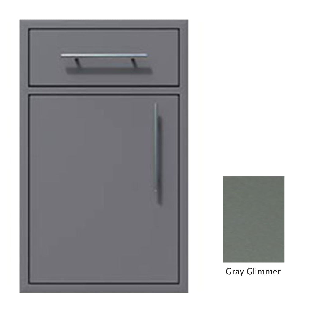 Canyon Series 18"w by 29"h Single Door, Drawer Enclosure w/ Adj. Shelf (Left Hinge) In Grey Glimmer - CAN002-F01-LftHng-TexturedGreyGlimmer