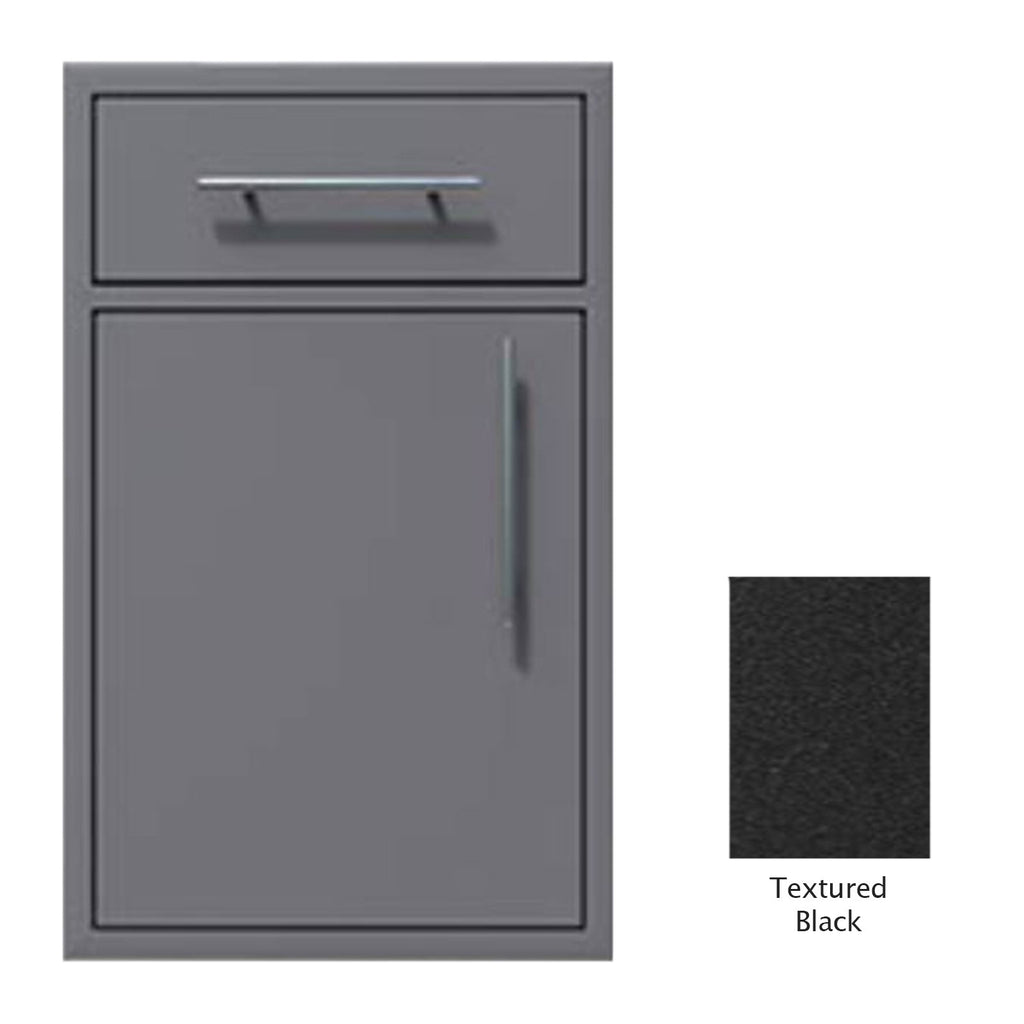 Canyon Series 24"w by 29"h Single Door, Drawer Enclosure w/ Adj. Shelf (Left Hinge) In Textured Black - CAN005-F01-LftHng-TexturedBlack