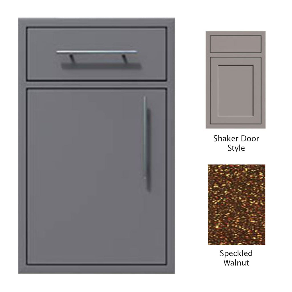 Canyon Series Shaker Style 24"w by 29"h Single Door, Drawer Enclosure w/ Adj. Shelf (Left Hinge) In Speckled Walnut - CAN005-F01-Shaker-LftHng-SpeckWalnut