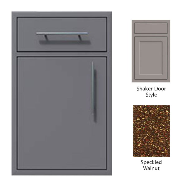 Canyon Series Shaker Style 24"w by 29"h Single Door, Drawer Enclosure w/ Adj. Shelf (Left Hinge) In Speckled Walnut - CAN005-F01-Shaker-LftHng-SpeckWalnut