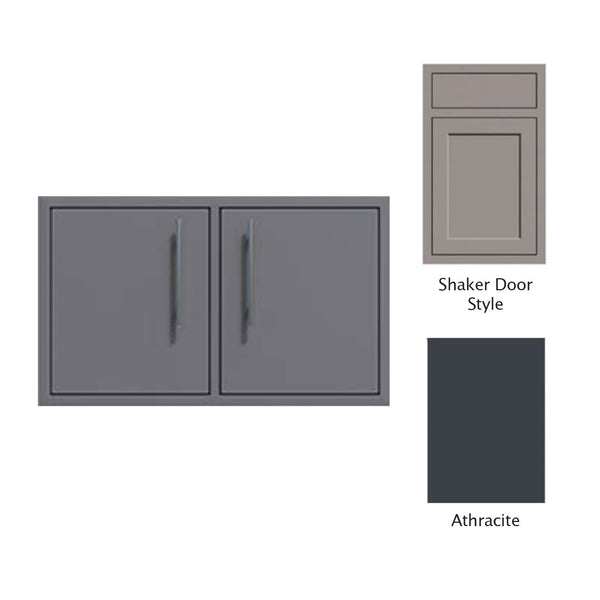 Canyon Series Shaker Style 30"w by 18"h Under-Grill Double Door Enclosure In Anthracite - CAN007-F01-Shaker-Anthracite