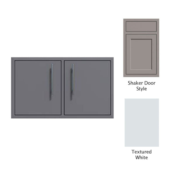 Canyon Series Shaker Style 32"w by 18"h Under-Grill Double Door Enclosure In Textured White - CAN018-F01-Shaker-TexturedWhite
