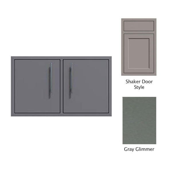 Canyon Series Shaker Style 32"w by 18"h Under-Grill Double Door Enclosure In Grey Glimmer - CAN018-F01-Shaker-TexturedGreyGlimmer