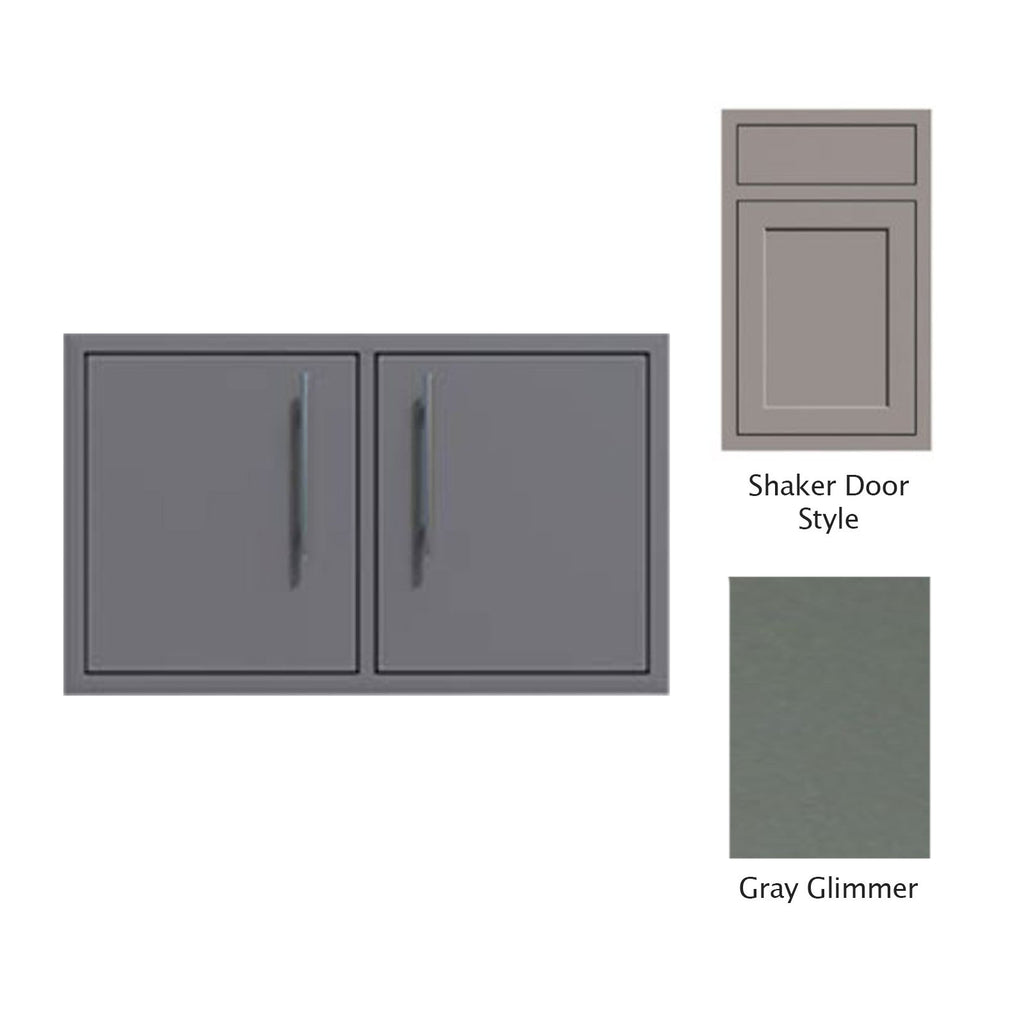 Canyon Series Shaker Style 32"w by 18"h Under-Grill Double Access Door In Grey Glimmer - CAN018-F02-Shaker-TexturedGreyGlimmer