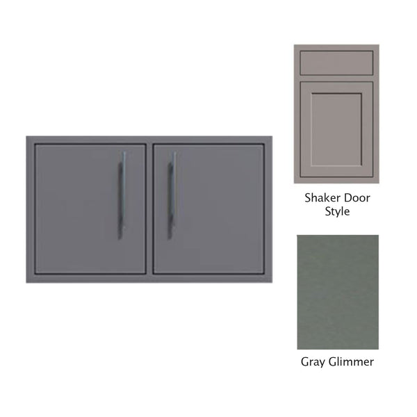 Canyon Series Shaker Style 32"w by 18"h Under-Grill Double Access Door In Grey Glimmer - CAN018-F02-Shaker-TexturedGreyGlimmer