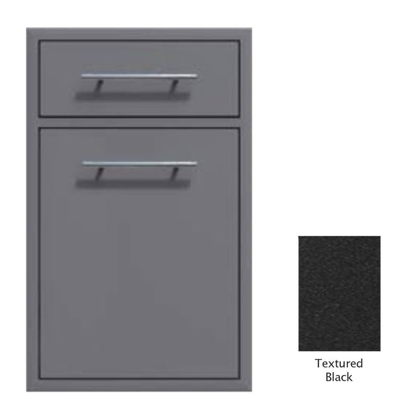 Canyon Series 18"w by 29"h Trash Pullout w/ Single Storage Drawer Enclosure In Textured Black - CAN017-F04-TexturedBlack