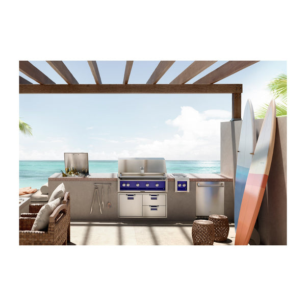 Aspire by Hestan 42-Inch Propane Gas Built-In Grill, 4 U-Burners w/ Rotisserie (Prince Blue) - EABR42-LP-BU