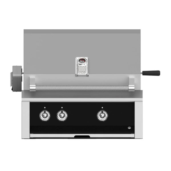 Aspire by Hestan 30-Inch Natural Gas Built-In Grill, 1 U-Burner - 1 Sear w/ Rotisserie (Stealth Black) - EMBR30-NG-BK
