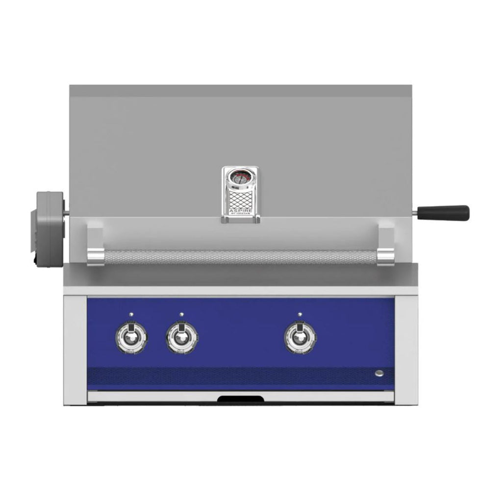 Aspire by Hestan 30-Inch Natural Gas Built-In Grill, 1 U-Burner - 1 Sear w/ Rotisserie (Prince Blue) - EMBR30-NG-BU
