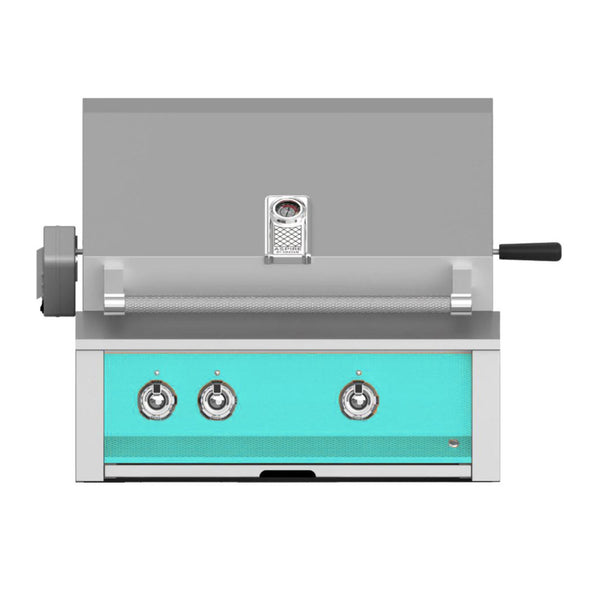 Aspire by Hestan 30-Inch Natural Gas Built-In Grill, 1 U-Burner - 1 Sear w/ Rotisserie (Bora Bora Turquoise) - EMBR30-NG-TQ
