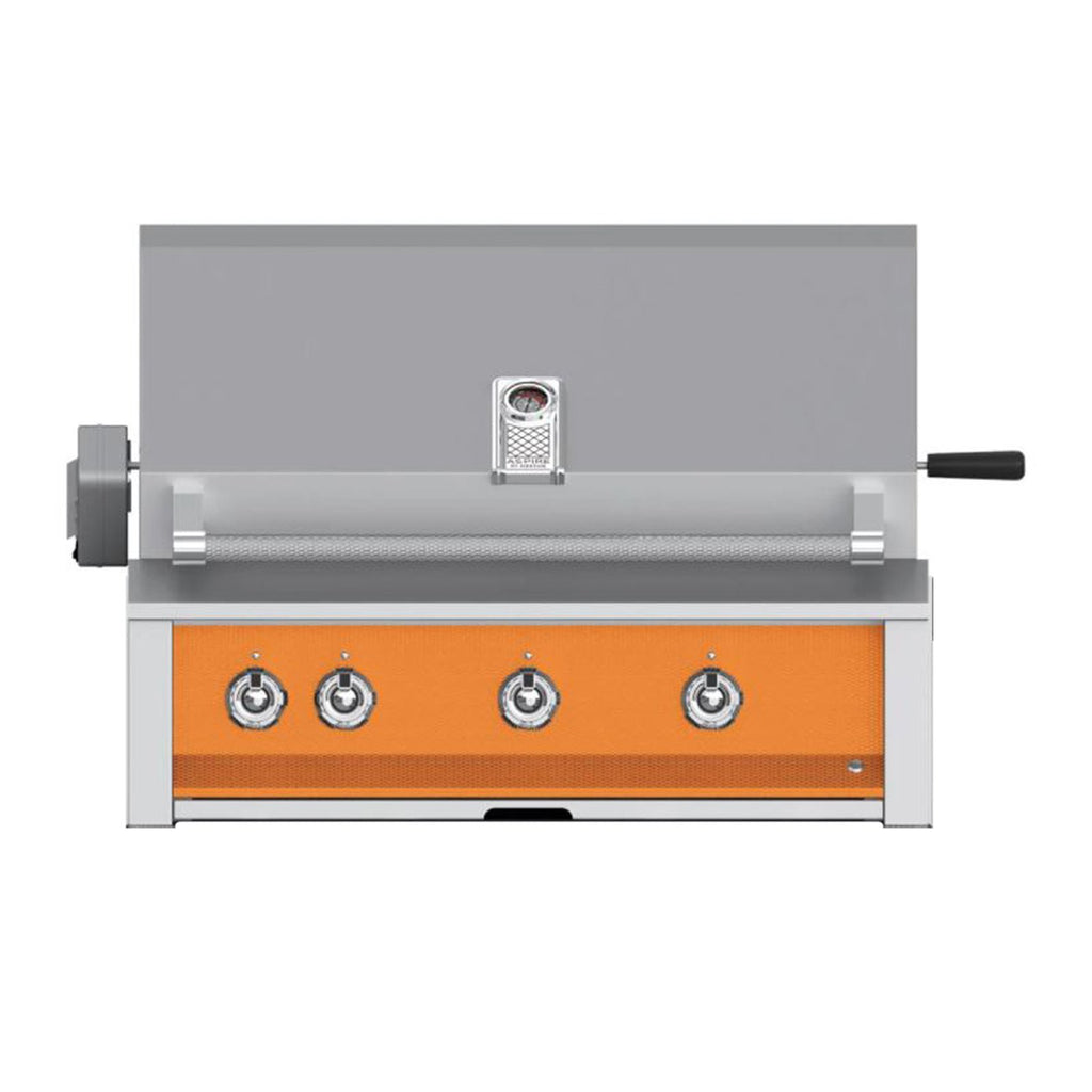 Aspire by Hestan 36-Inch Natural Gas Built-In Grill, 2 U-Burner - 1 Sear w/ Rotisserie (Citra Orange) - EMBR36-NG-OR