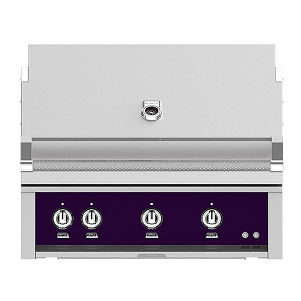 Hestan 36-Inch Propane Gas Built-In Grill - 3 Trellis w/ Rotisserie in Purple - GABR36-LP-PP