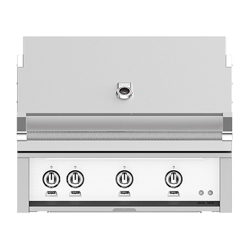 Hestan 36-Inch Natural Gas Built-In Grill - 3 Trellis w/ Rotisserie in White - GABR36-NG-WH