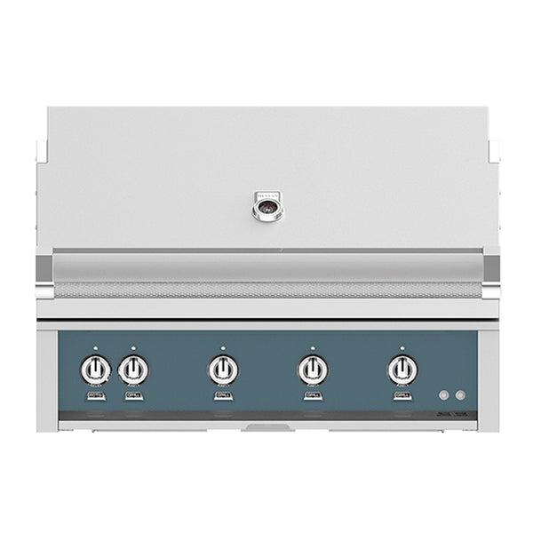 Hestan 42-Inch Natural Gas Built-In Grill - 4 Trellis w/ Rotisserie in Dark Gray - GABR42-NG-GG