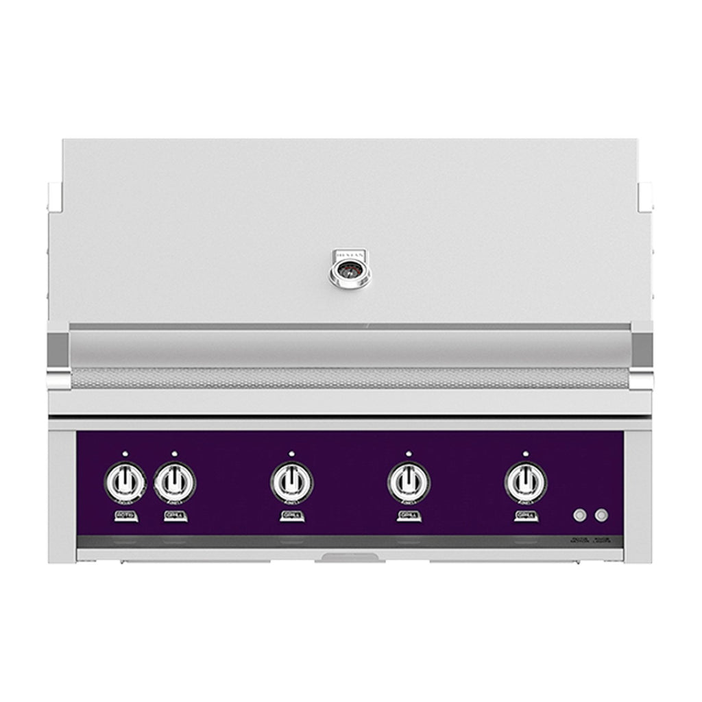 Hestan 42-Inch Propane Gas Built-In Grill - 4 Trellis w/ Rotisserie in Purple - GABR42-LP-PP