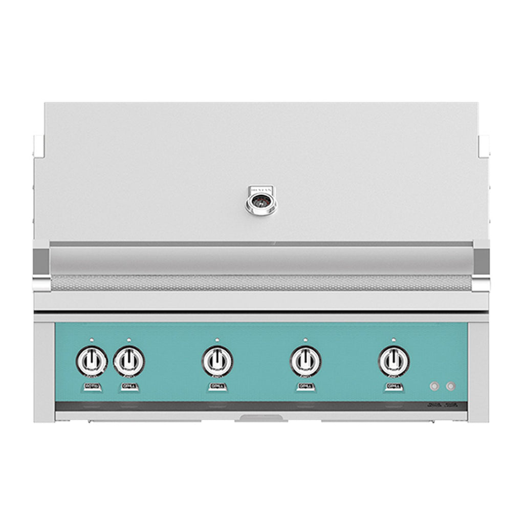 Hestan 42-Inch Propane Gas Built-In Grill - 4 Trellis w/ Rotisserie in Turquoise - GABR42-LP-TQ