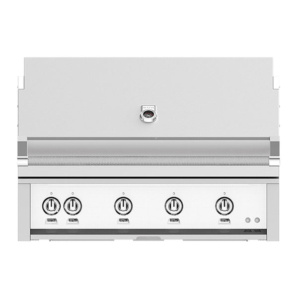 Hestan 42-Inch Propane Gas Built-In Grill, 1 Sear - 3 Trellis w/Rotisserie in White - GMBR42-LP-WH