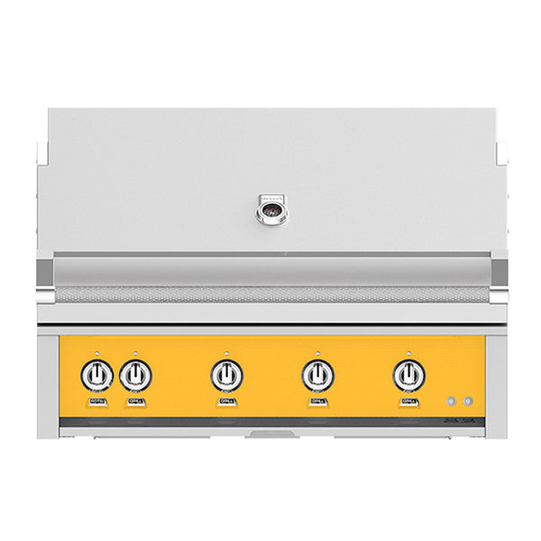 Hestan 42-Inch Propane Gas Built-In Grill, 1 Sear - 3 Trellis w/Rotisserie in Yellow - GMBR42-LP-YW