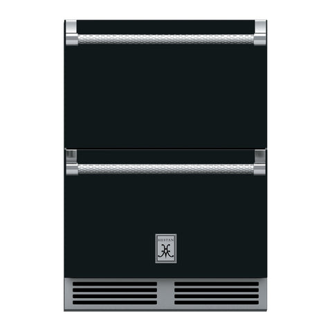 Hestan 24-Inch Outdoor Refrigerator Drawers w/ Lock in Black - GRR24-BK