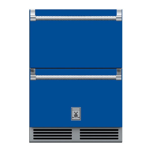 Hestan 24-Inch Outdoor Refrigerator Drawers w/ Lock in Blue - GRR24-BU