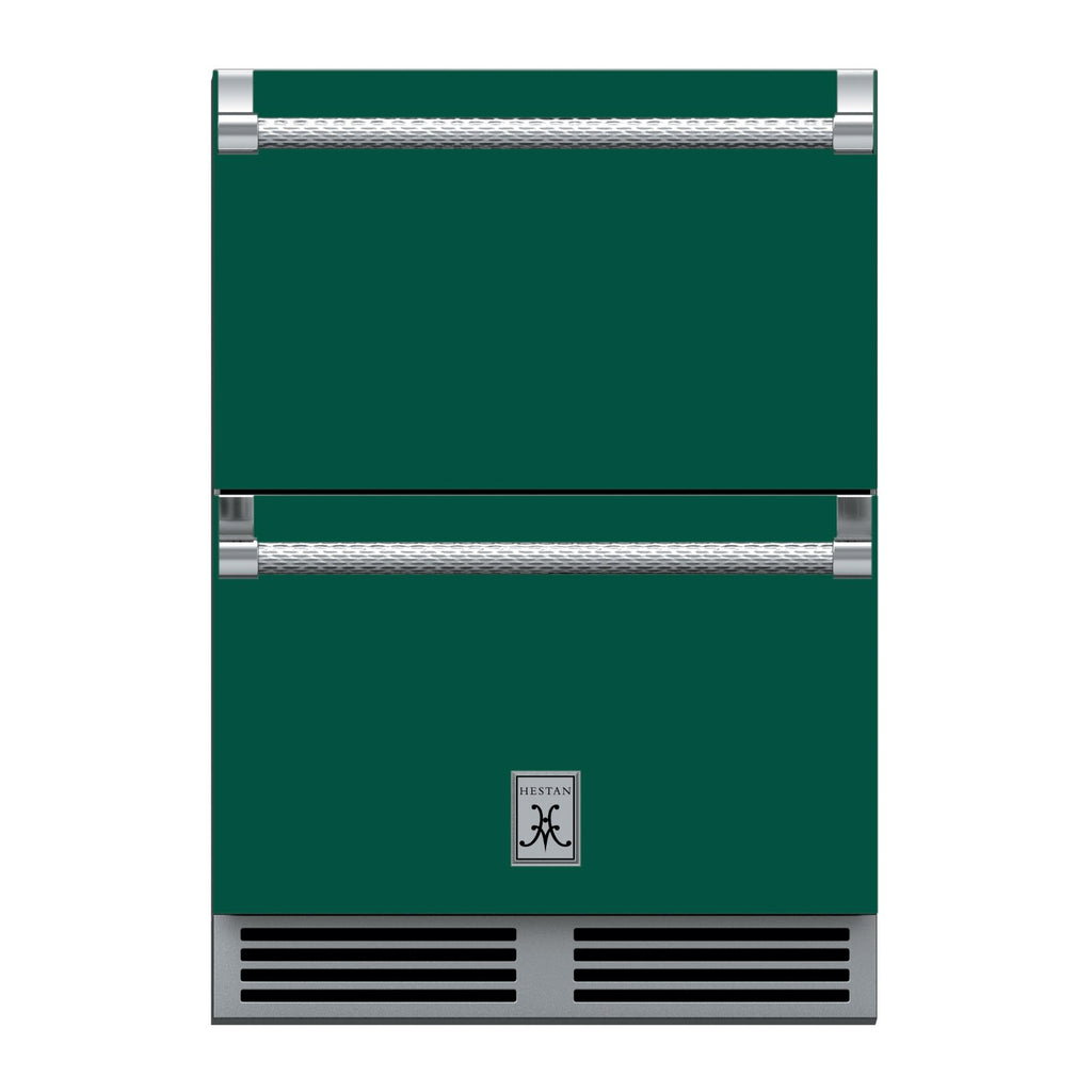 Hestan 24-Inch Outdoor Refrigerator Drawers w/ Lock in Green - GRR24-GR
