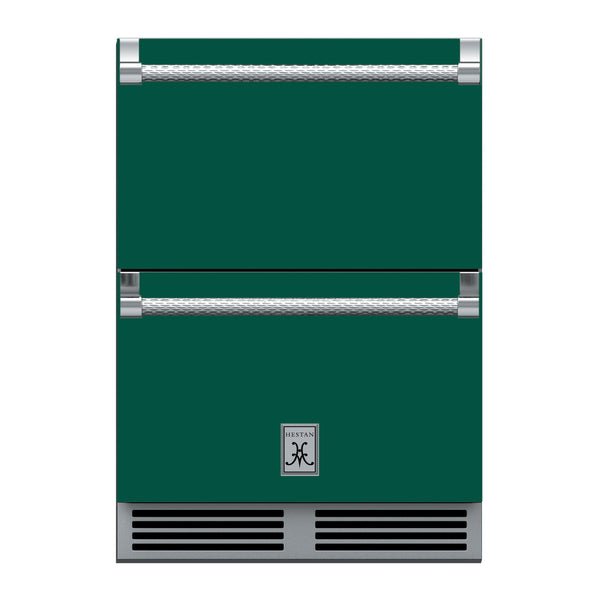 Hestan 24-Inch Outdoor Refrigerator Drawers w/ Lock in Green - GRR24-GR