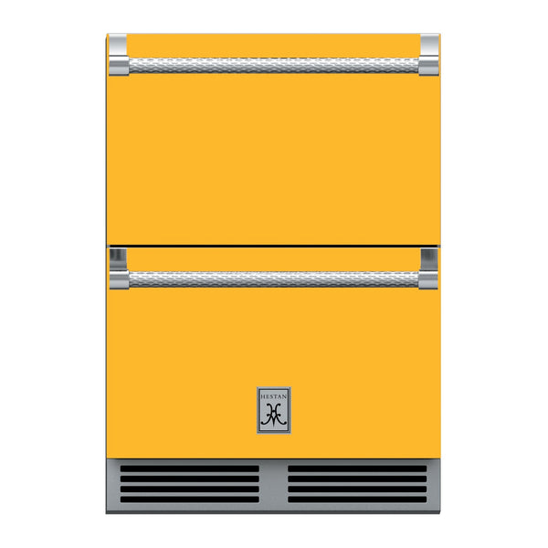 Hestan 24-Inch Outdoor Refrigerator Drawers w/ Lock in Yellow - GRR24-YW