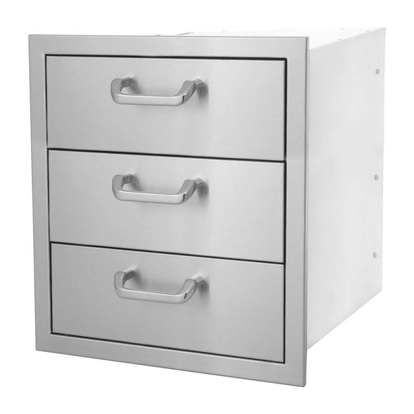 Grillscapes 16-Inch Stainless Steel Double Access Drawer w/ Paper Towel Holder - GS-260-DRW3-PTH