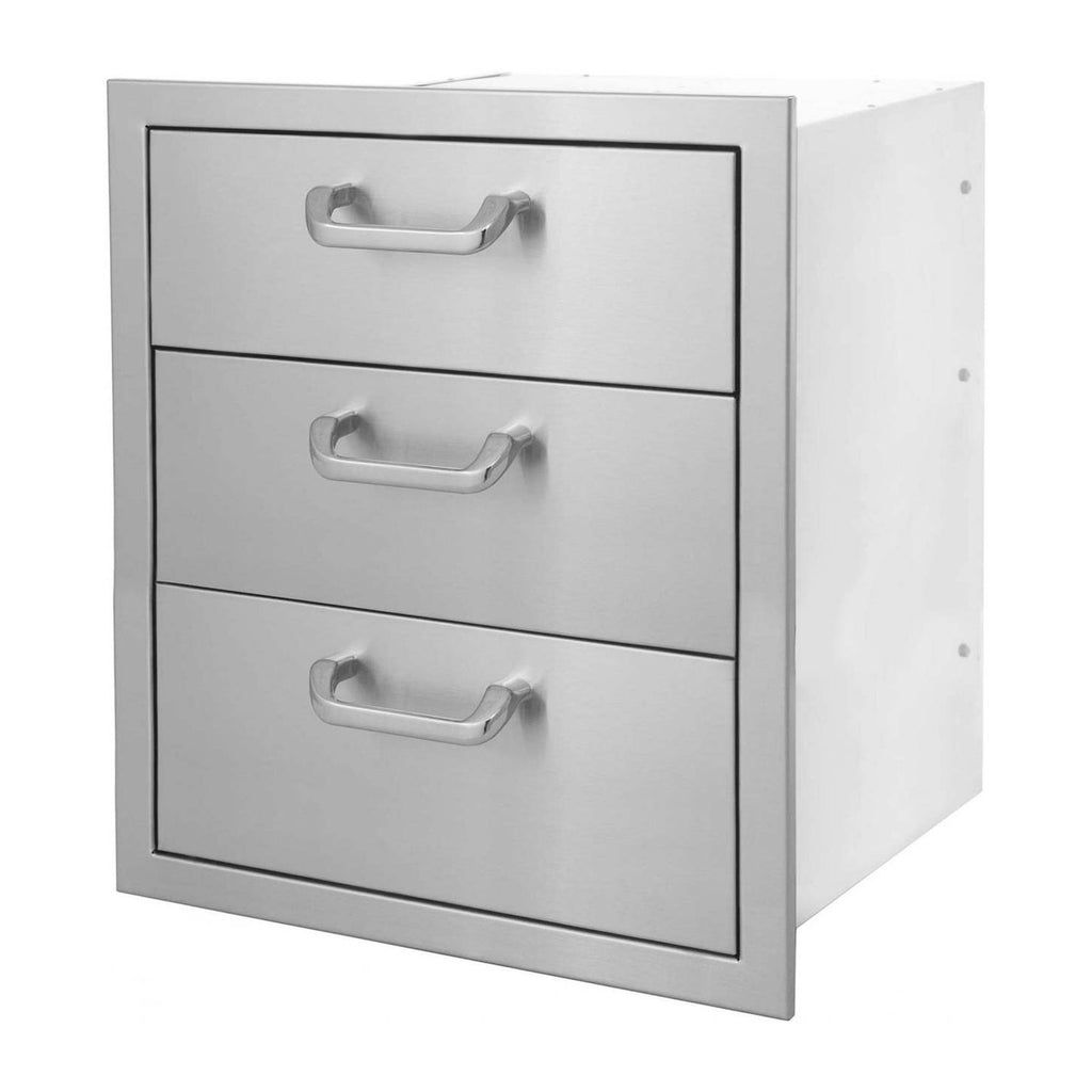 Grillscapes 16-Inch Stainless Steel Triple Access Drawer - GS-260-DRW3