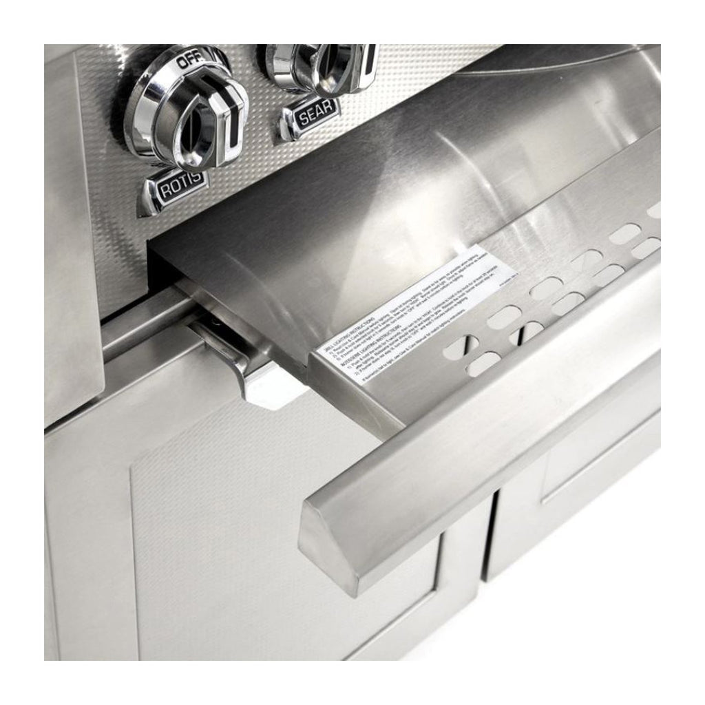 Hestan 42-Inch Propane Gas Freestanding Deluxe Grill with Double Side Burner, 1 Sear - 3 Trellis w/ Rotisserie in Stainless Steel - GMBR42CX2-LP