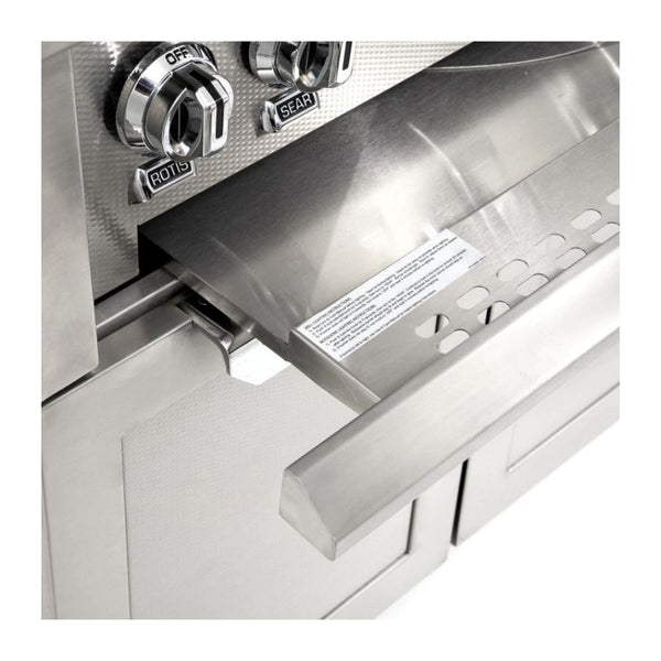 Hestan 42-Inch Propane Gas Freestanding Deluxe Grill with Double Side Burner, 1 Sear - 3 Trellis w/ Rotisserie in Stainless Steel - GMBR42CX2-LP