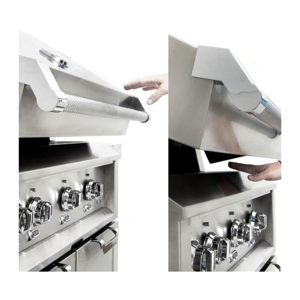 Hestan 30-Inch Natural Gas Built-In Grill, 1 Sear - 1 Trellis w/Rotisserie in Blue - GMBR30-NG-BU