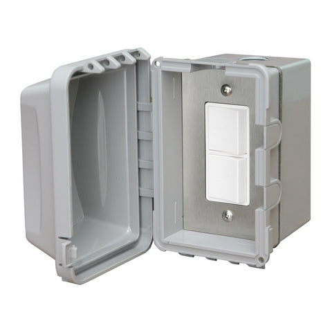 Infratech Duplex Single Switch w/ Surface Mount and Weather Proof Gang Box (20 Amp Per Pole) - 14 4320