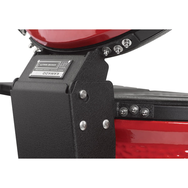Kamado Joe Freestanding 24-Inch Big Joe III Red w/ Cart, Hyperbolic Insert, Aluminum Side Shelve, Heat Deflector, Divide & Conquer System - KJ15041021