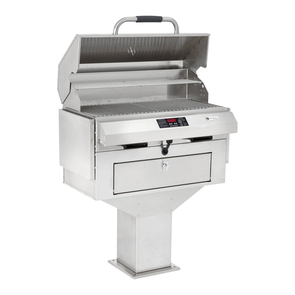 Electri-Chef Ruby 32-Inch 5280 Volt Electric Freestanding Grill On Pedestal Base With Single Temperature Control - 4400-EC-448-PB-S-32