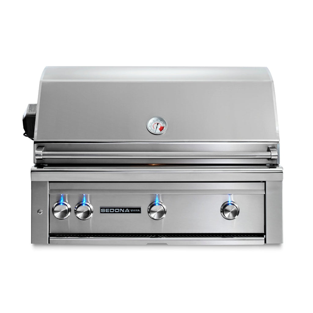 Sedona by Lynx 36-Inch Natural Gas Built-In Grill - 3 Stainless Steel Burners, w/ Rotisserie - L600R-NG