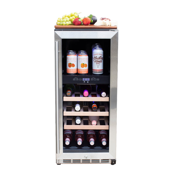 Summerset 15-Inch Outdoor Rated Wine Cooler w/ Door Lock - RFR-15W