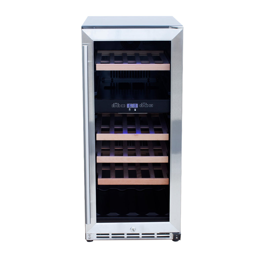 Summerset 15-Inch Outdoor Rated Wine Cooler w/ Door Lock - RFR-15W