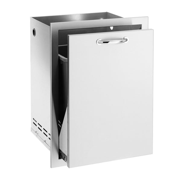 Summerset 20-Inch North American Stainless Steel Trash Pullout Drawer w/ 10 Gallon Trash Bin - SSTD1-20