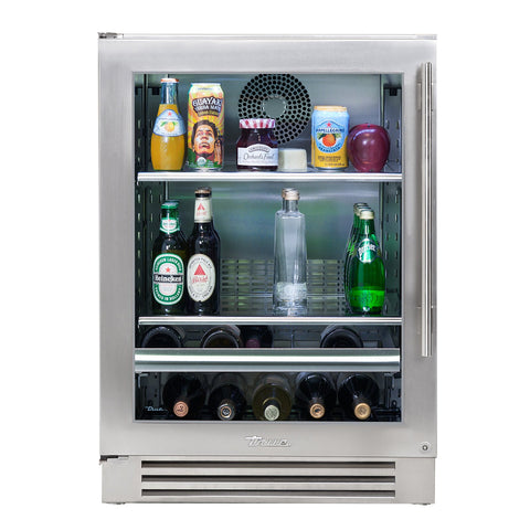 True 24-Inch ADA Height Beverage Center with Stainless Steel Glass Door, 2 Black Wire Shelves, 1 Wine Shelf (Right Hinge) - TUBADA-24-RG-A-S
