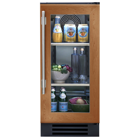 True 15-Inch Undercounter Refrigerator Panel Ready Glass Door with 2 Glass Shelves (Right Hinge) - TUR-15-R-OG-C