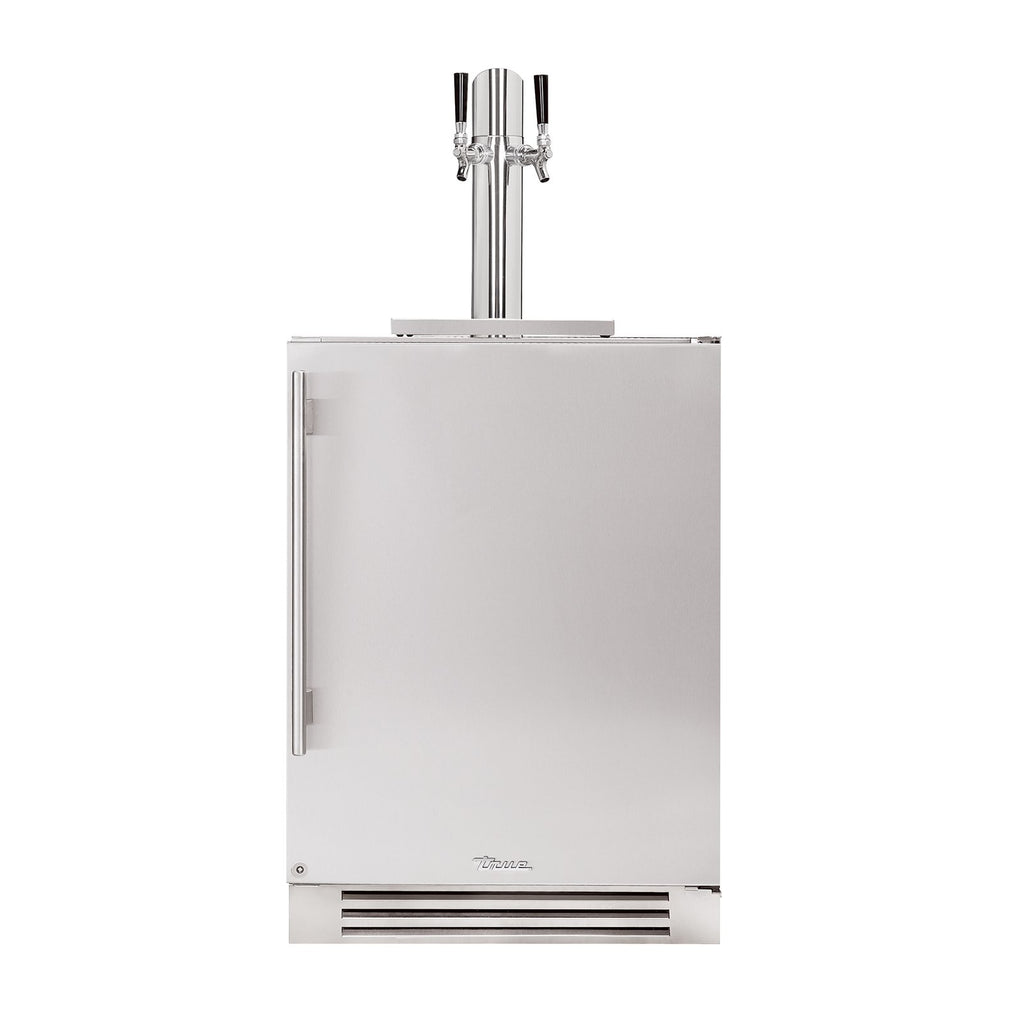 True 24-Inch Dual Tap Kegerator with Stainless Steel Door and Lock (Right Hinge) -TUR-24DD-R-SS-C
