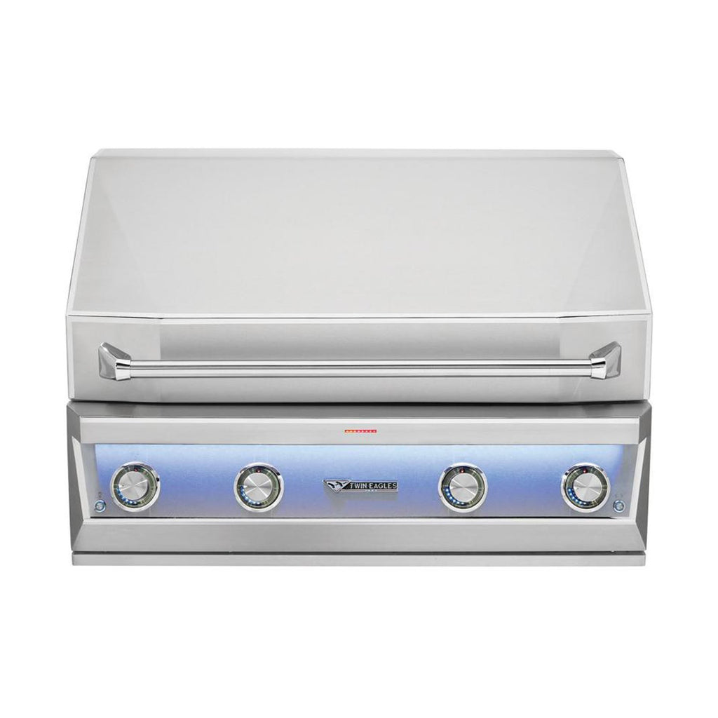 Twin Eagles 42-Inch Propane Gas Built-In Eagle One Super Premium Grill w/ Black Glass Infrared Rotisserie Burner and Sear Zone - TE1BQ42RS-L