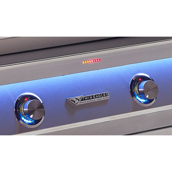 Twin Eagles 54-Inch Propane Gas Built-In Eagle One Super Premium Grill w/ Black Glass Infrared Rotisserie Burner and Sear Zone - TE1BQ54RS-L