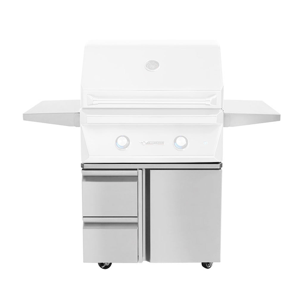 Twin Eagles 30-Inch Grill Base w/ Storage Drawers, Single Door - TEGB30SD-B
