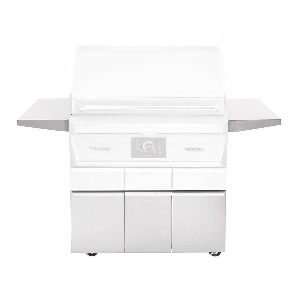 Twin Eagles 36-Inch Grill Base for Pellet Grill w/ Storage Drawer, Two Doors and Side Shelves - TEPGB36