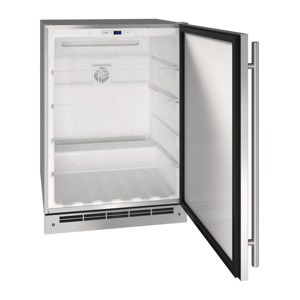 U-Line 24-Inch Stainless Steel Outdoor Refrigerator w/ Reversible Hinge - UORE124-SS01A