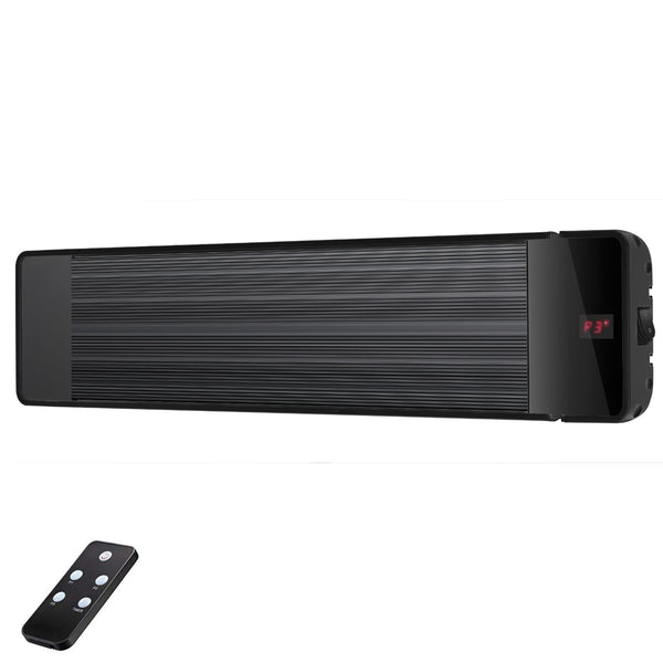 RADtec X15R 47-Inch 110 Volt, 1500 Watt X Series No Glow Infrared Remote Controlled Heater In Black - X15-IR-RAD-HET